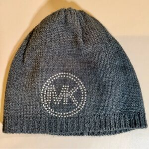 Michael Kors Charcoal Beanie with Sparkling Logo
